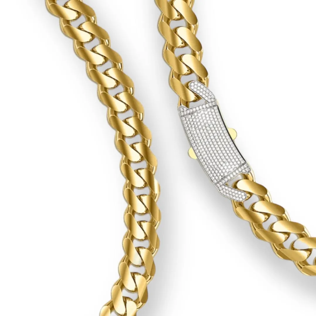 10k Classic Luxury Monaco Chain 8mm 22inch