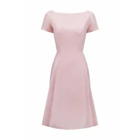 1960s Pink Princess Seam Cut Formal Dress