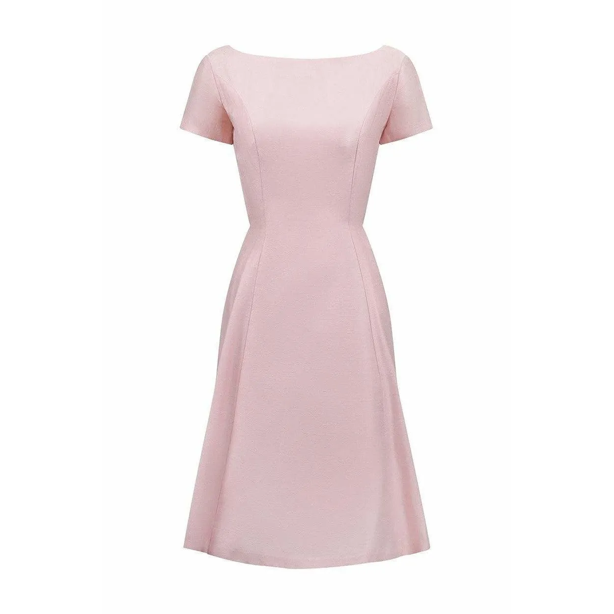 1960s Pink Princess Seam Cut Formal Dress