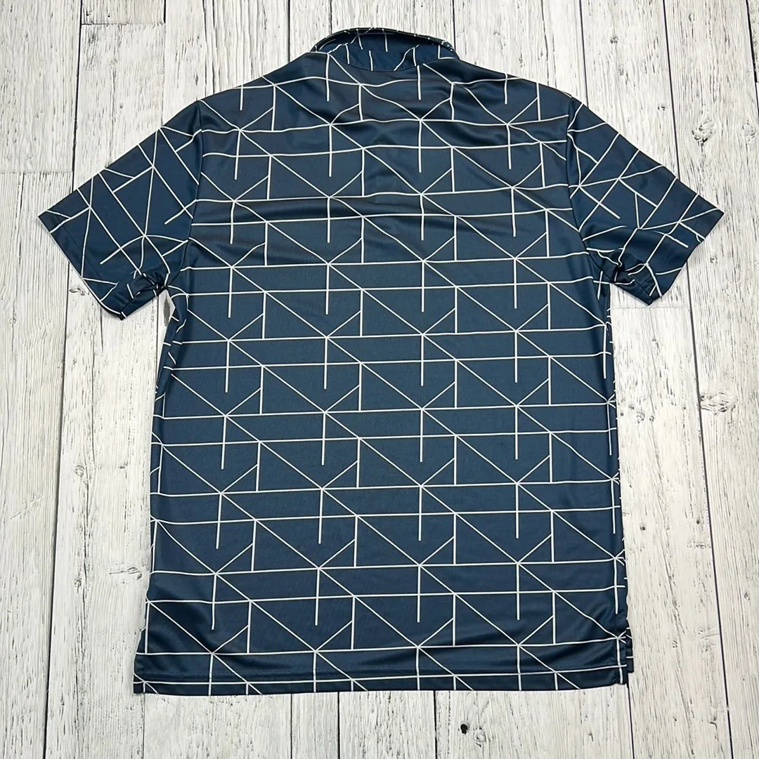 Adidas blue patterned golf shirt - His M