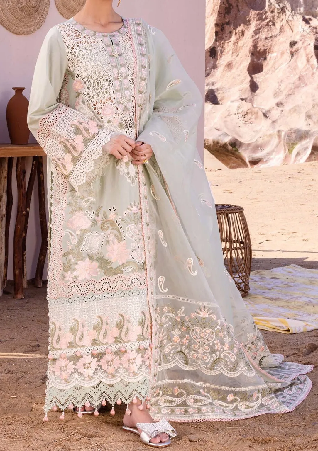 Akbar Aslam Alberta Pakistani Luxury Lawn Dress