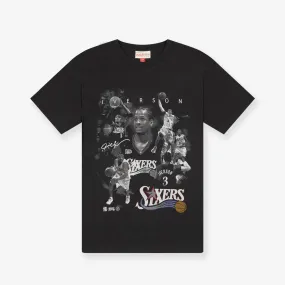 Allen Iverson Philadelphia 76ers Player Photo Homage Tee - Faded Black