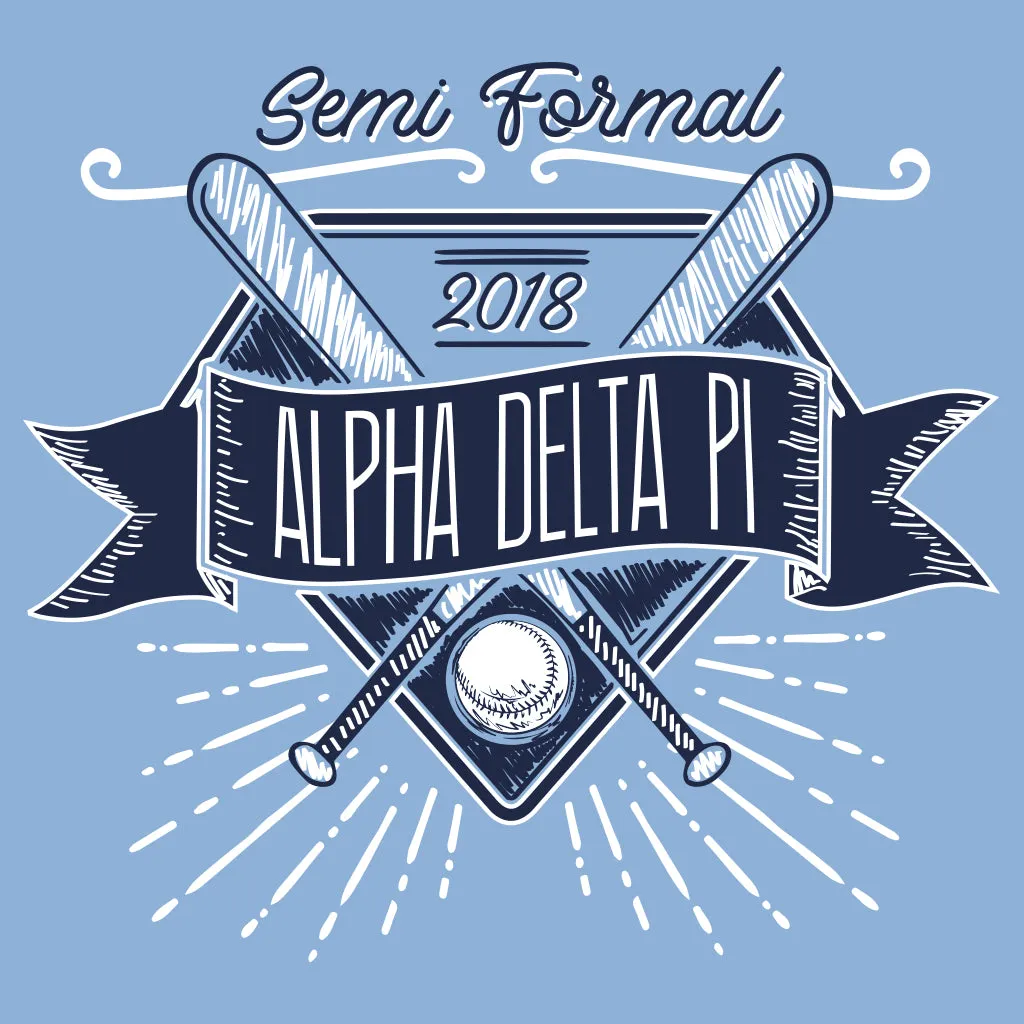 Alpha Delta Pi Vintage Baseball Semi Formal Design