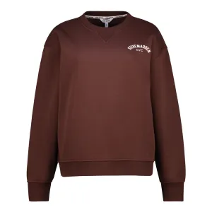 AMELIA BROWN CHOCOLATE OVERSIZED CREW NECK FLEECE SWEAT