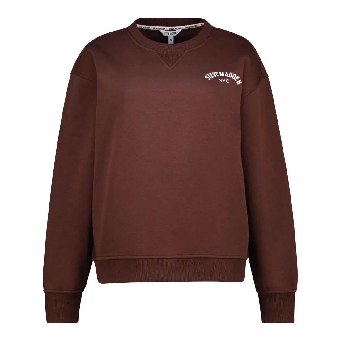 AMELIA BROWN CHOCOLATE OVERSIZED CREW NECK FLEECE SWEAT