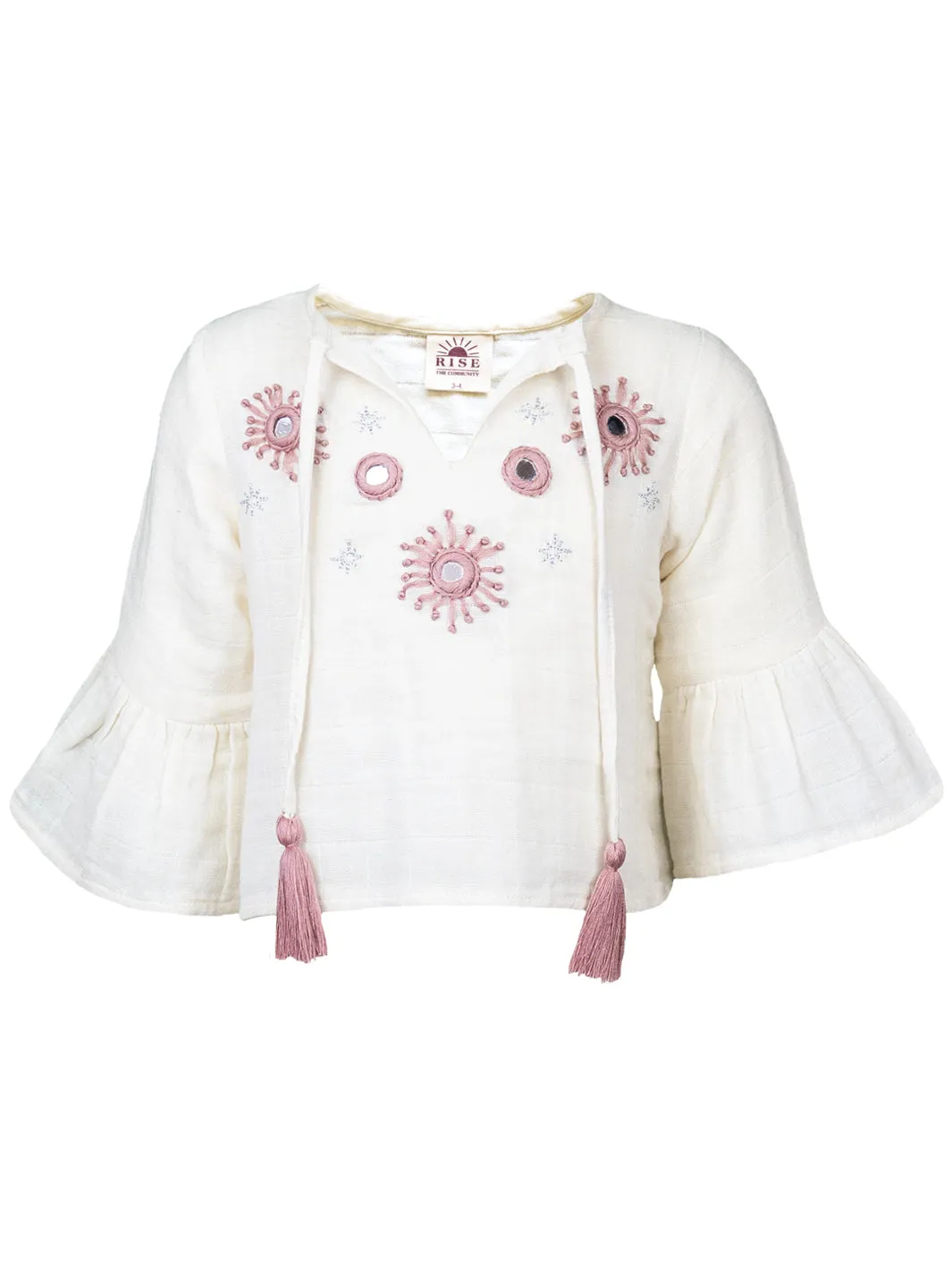 Arya Embroidered Top - Sand