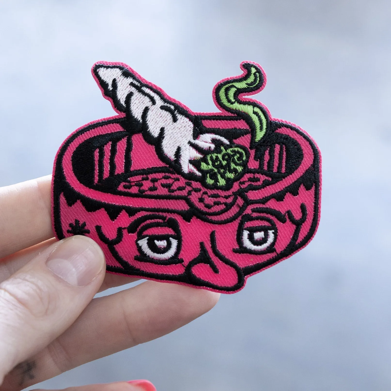 Ashtray Head Embroidered Patch