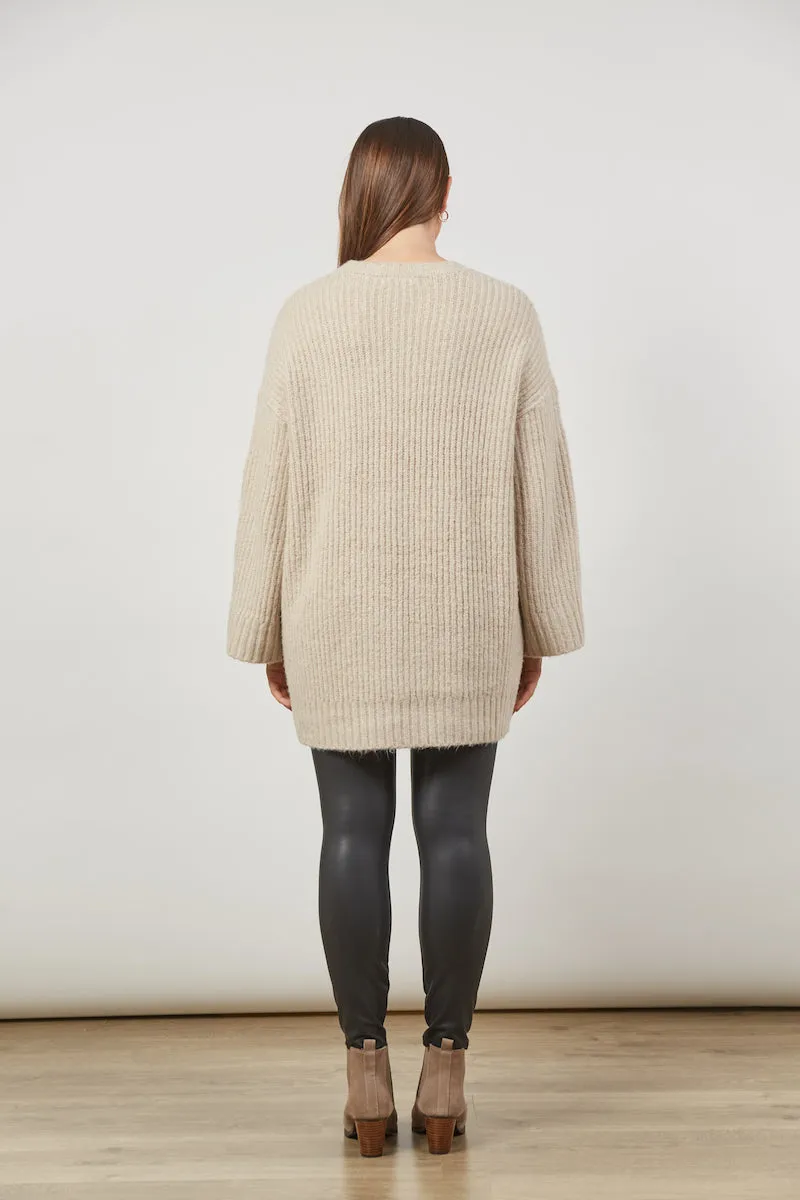 Avenue Oversized Jumper, Buff