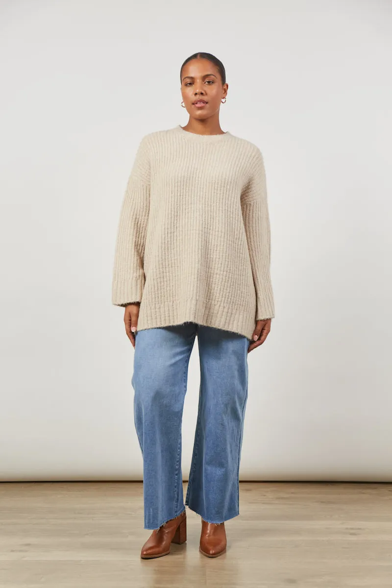 Avenue Oversized Jumper, Buff