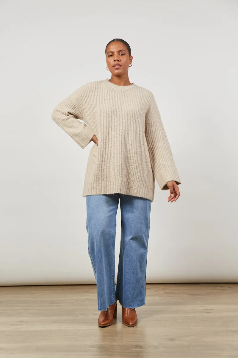 Avenue Oversized Jumper, Buff