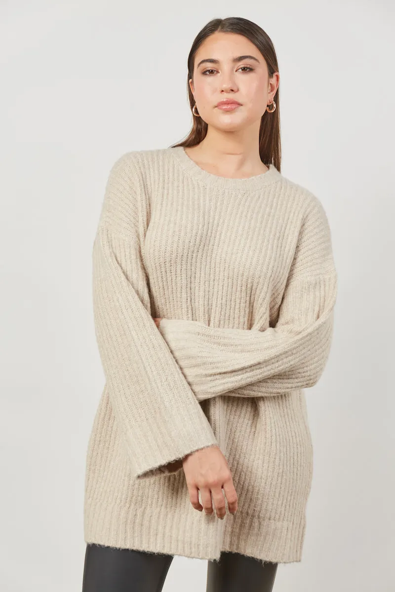 Avenue Oversized Jumper, Buff