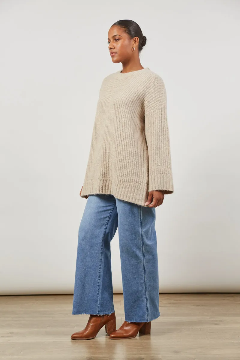 Avenue Oversized Jumper, Buff