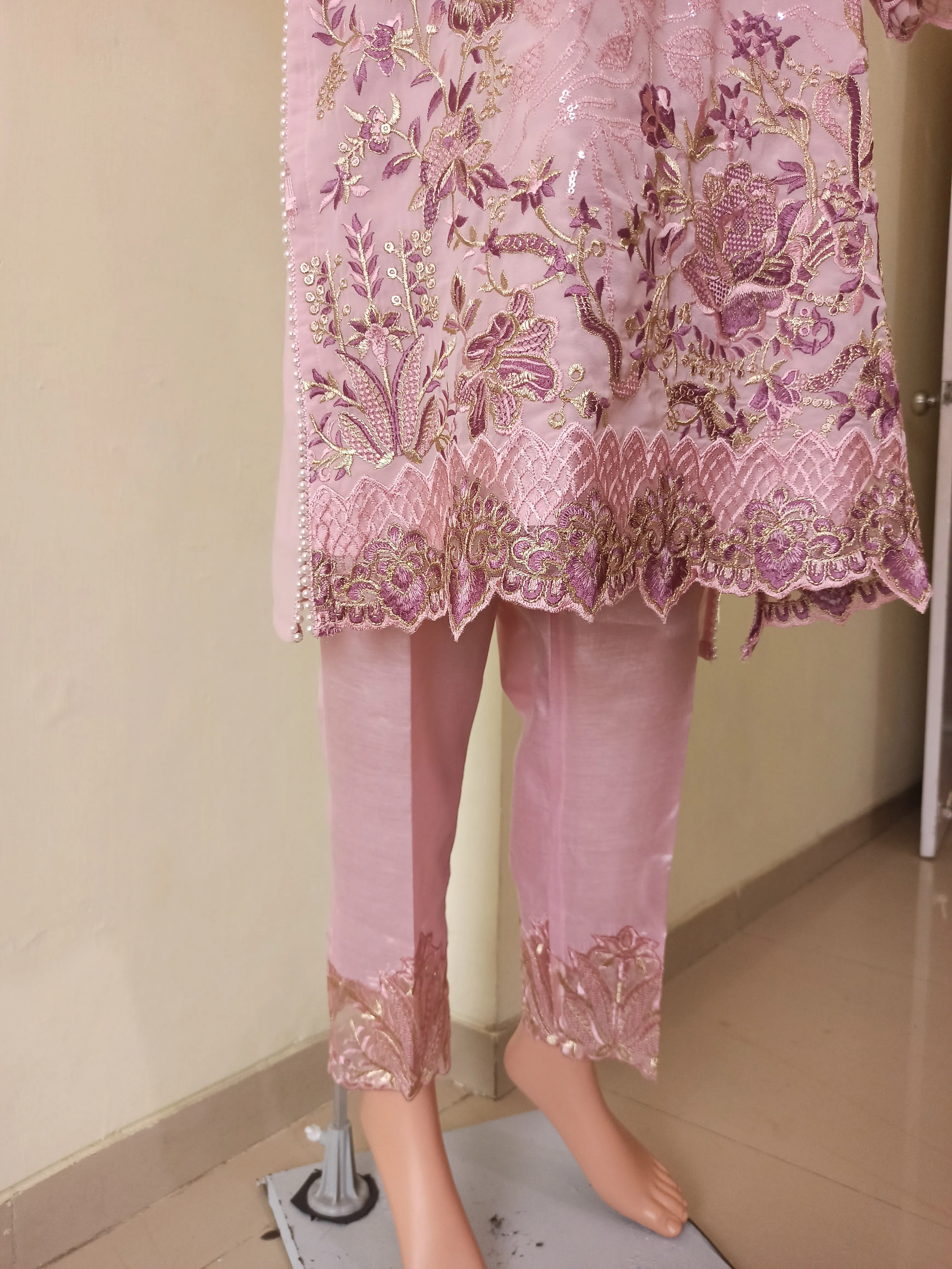 Ballerina Pink Embroidered Suit