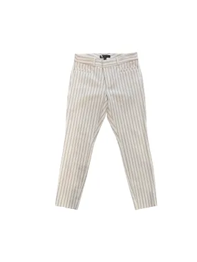 Banana Republic Sloan Striped White/Gray Crop Pants /0P