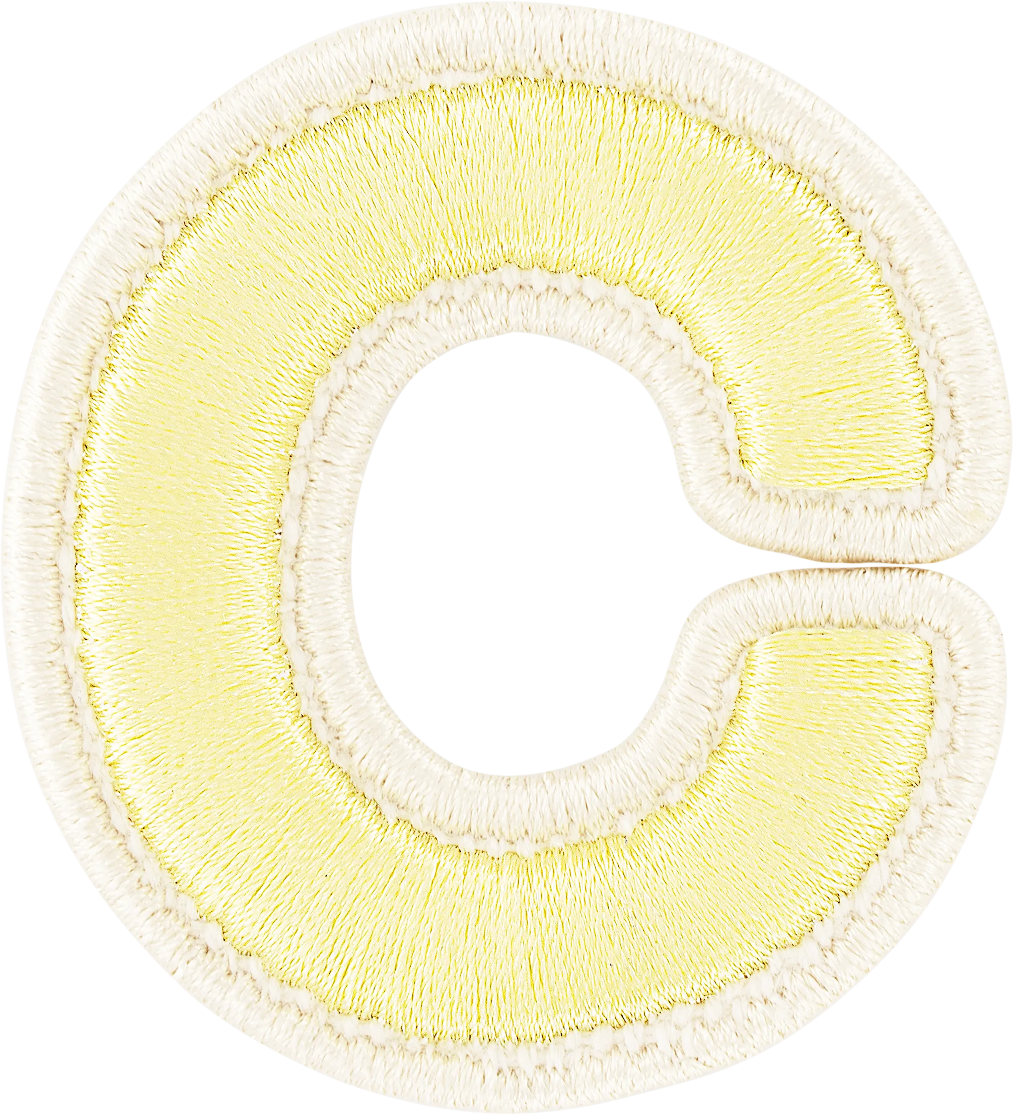 Banana Rolled Embroidery Letter Patch