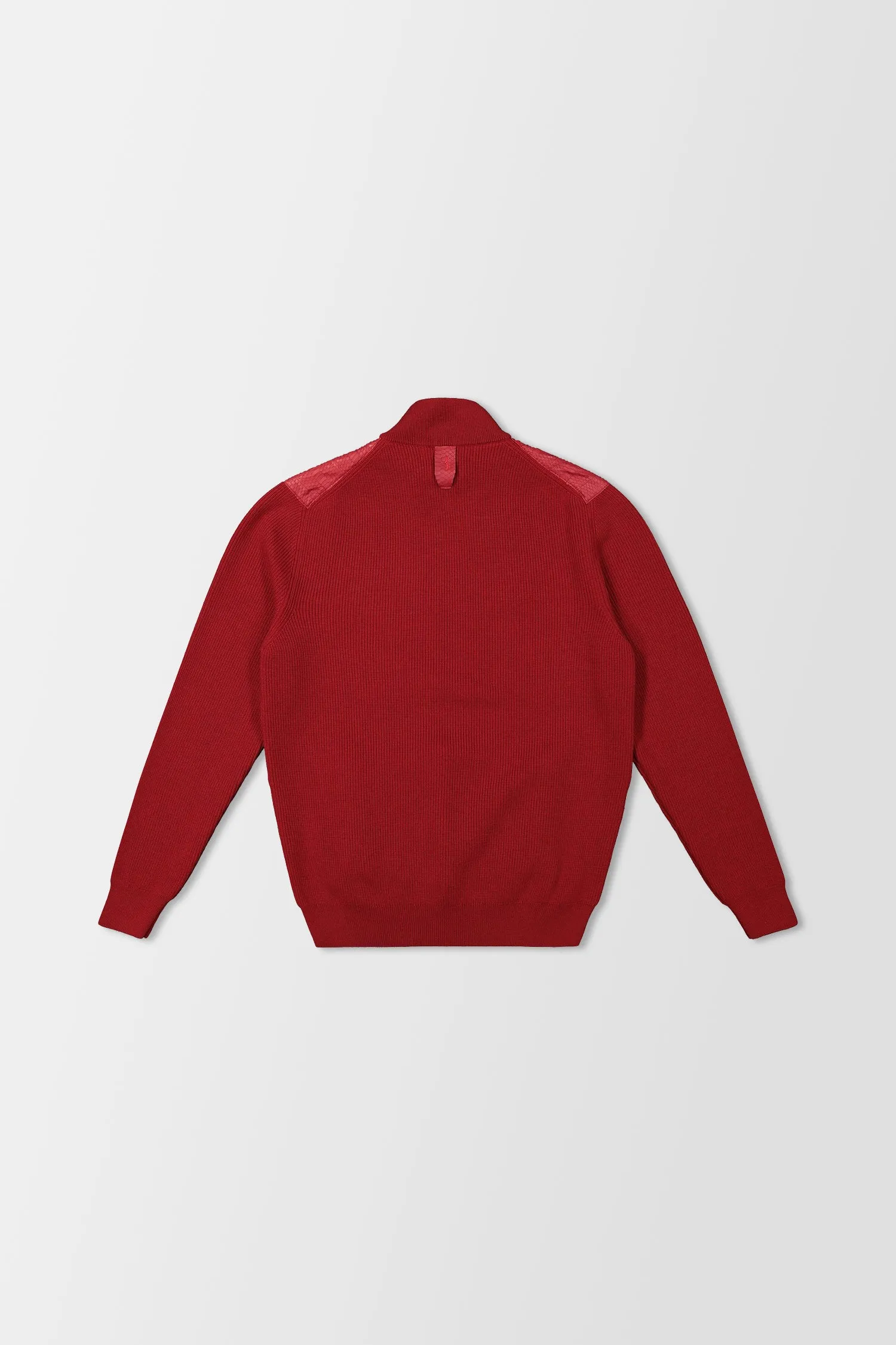 Billionaire Red Mock Zip Luxury Pullover