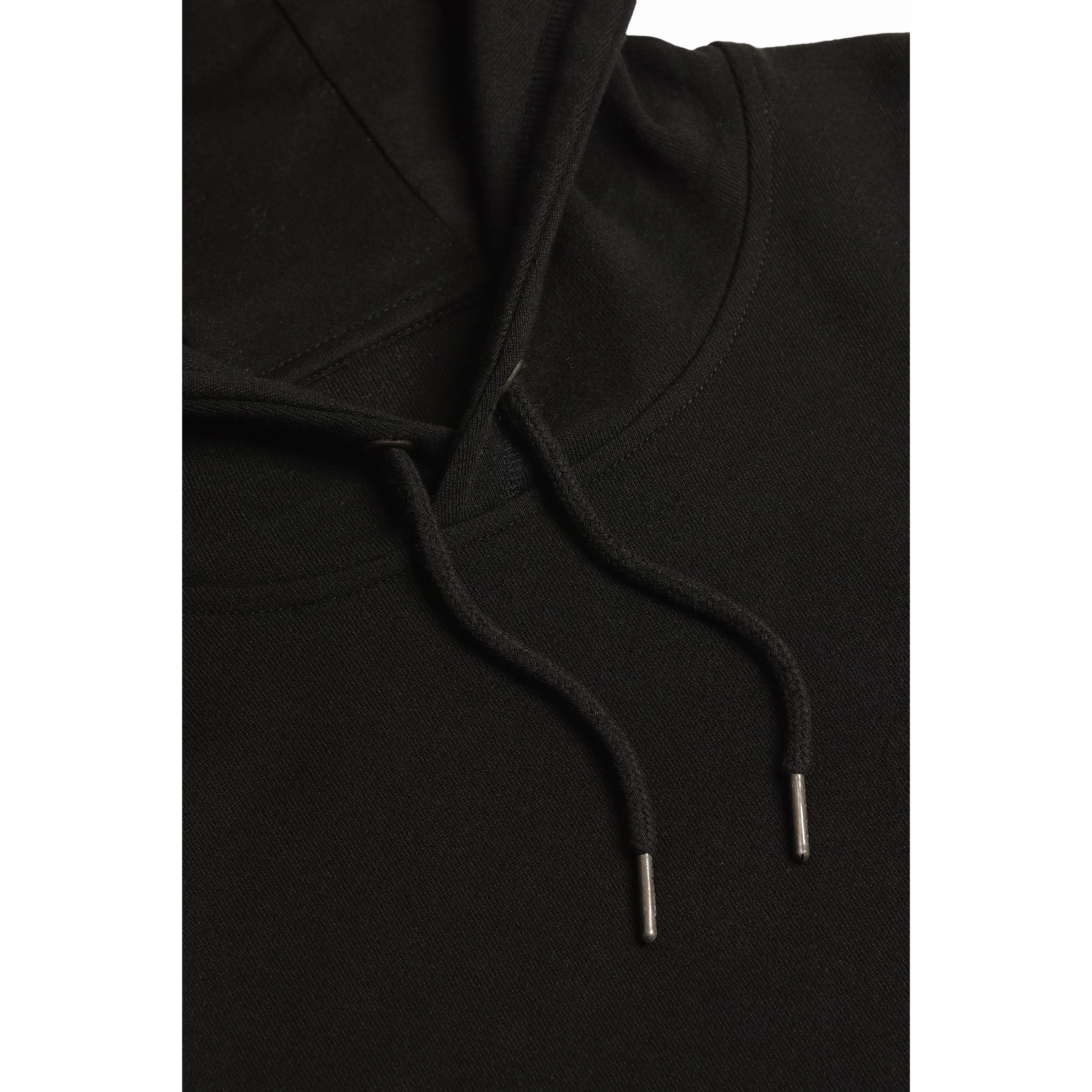 Black Organic Cotton French Terry Hooded Sweatshirt