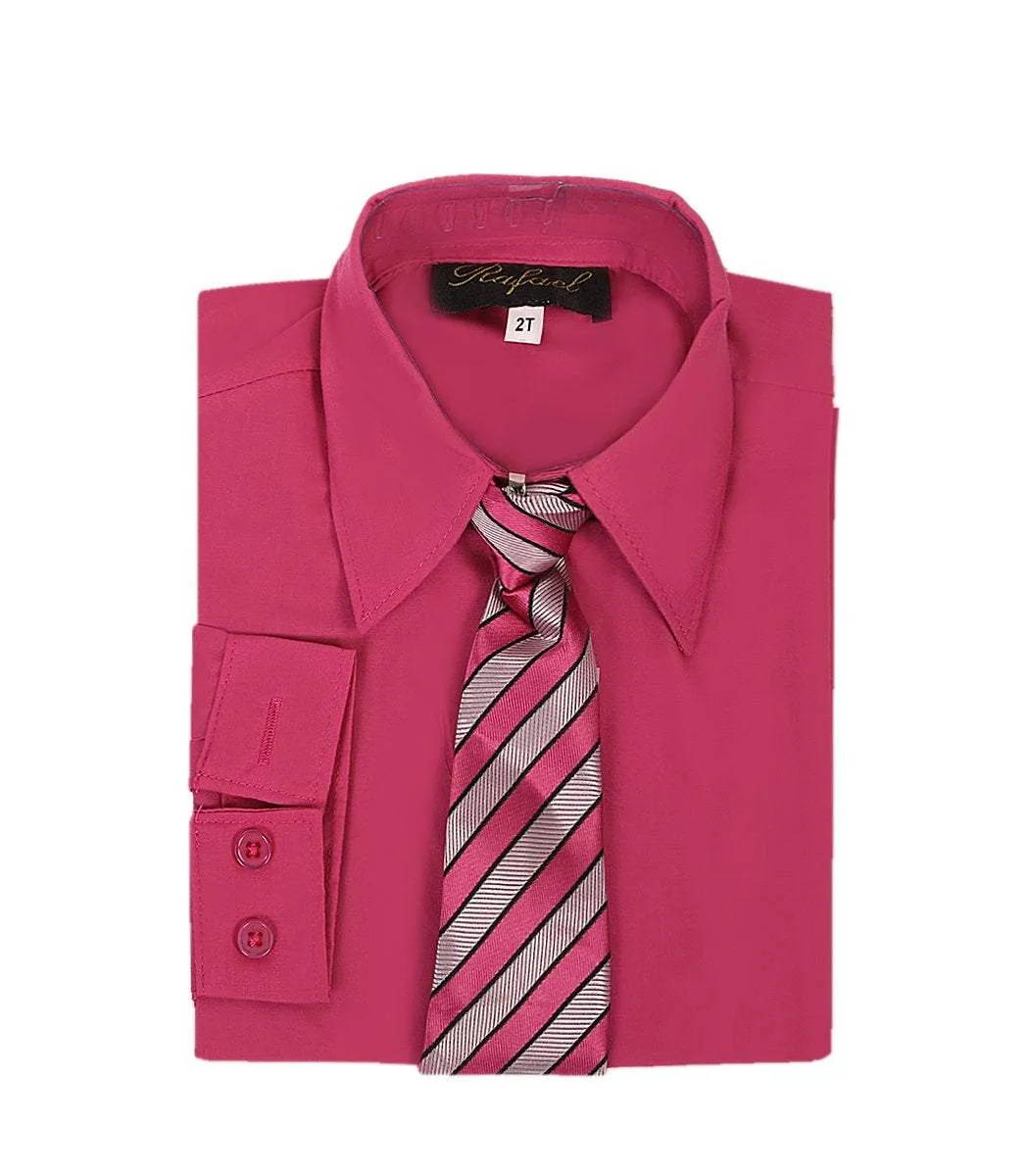 Boys Fuchsia Formal Dress Shirt and Tie