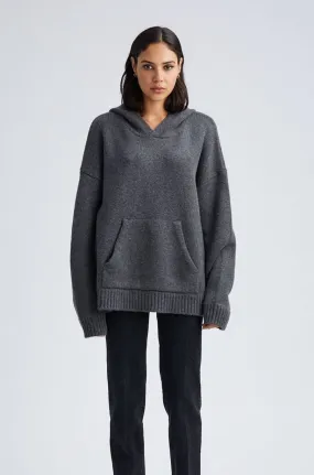 Charcoal Heavy Cashmere Oversized Hoodie