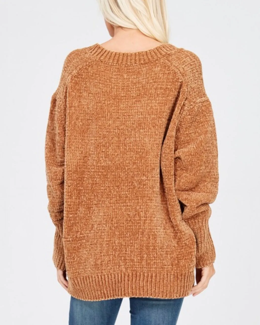 Chenille Oversized Sweater in Tan