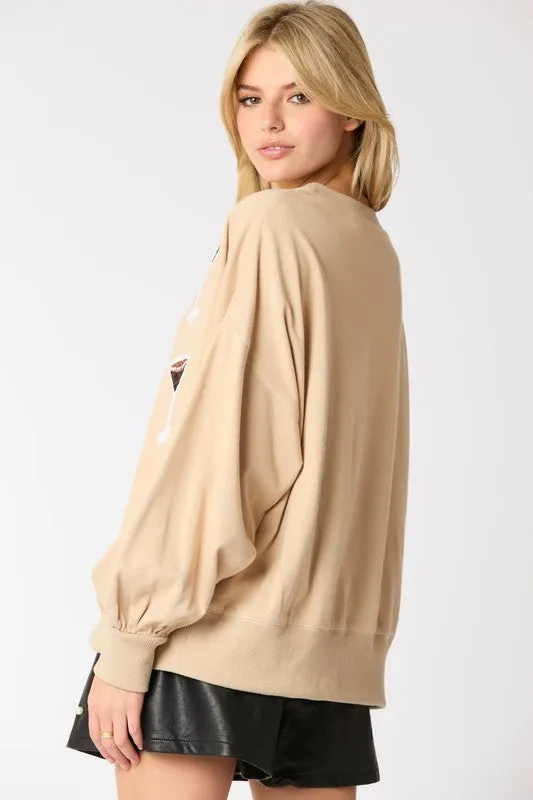 Coffee Martini Oversized Sweatshirt