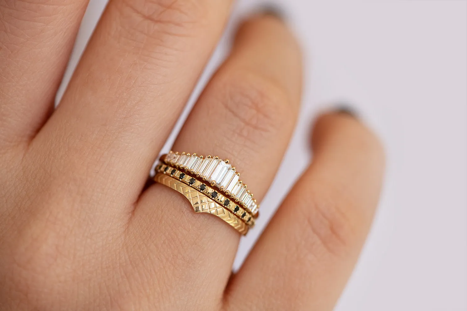 Delicate Wedding Band - Patterned Ring