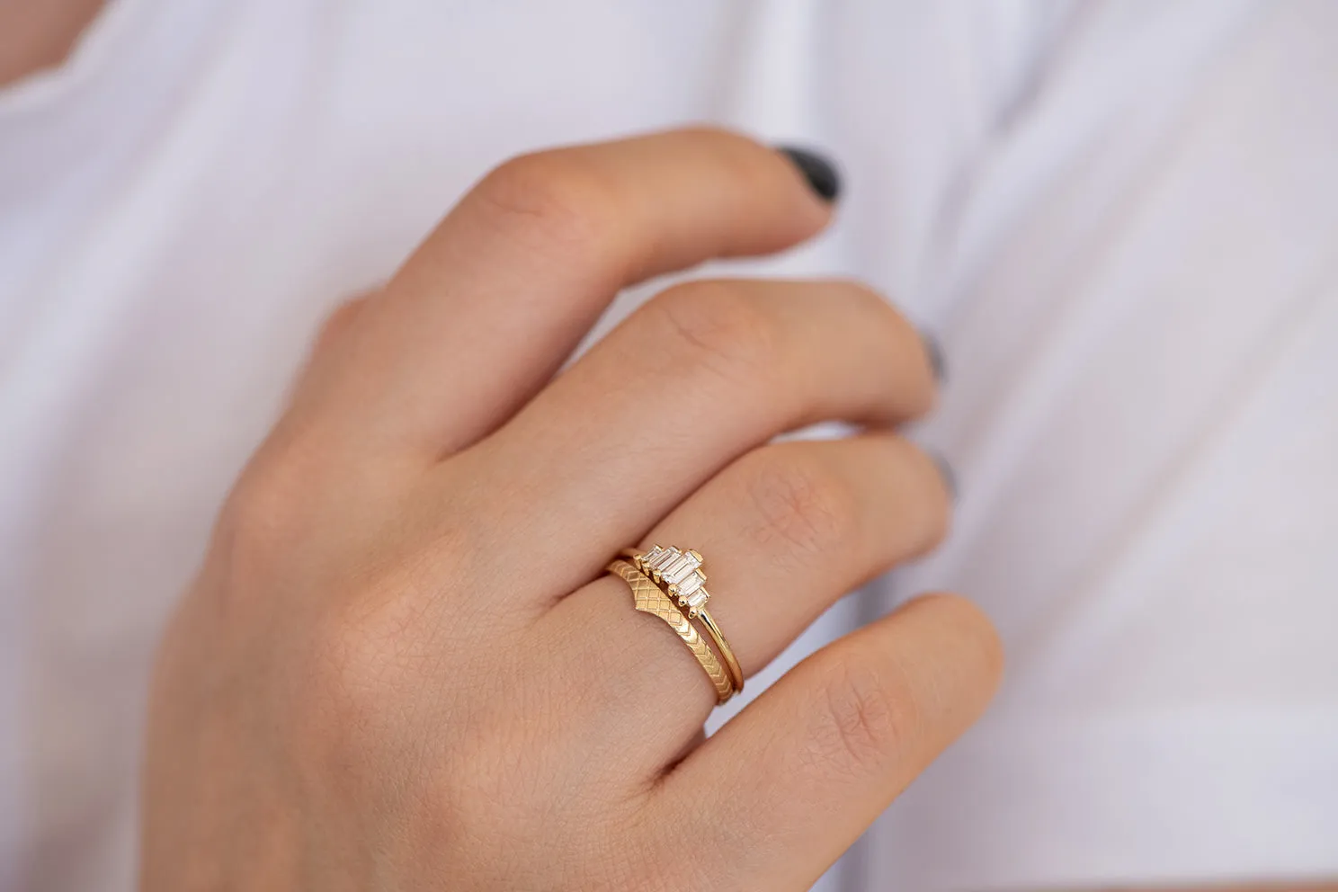 Delicate Wedding Band - Patterned Ring