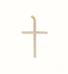 Elegant 18k Gold Cross with CZ Stones