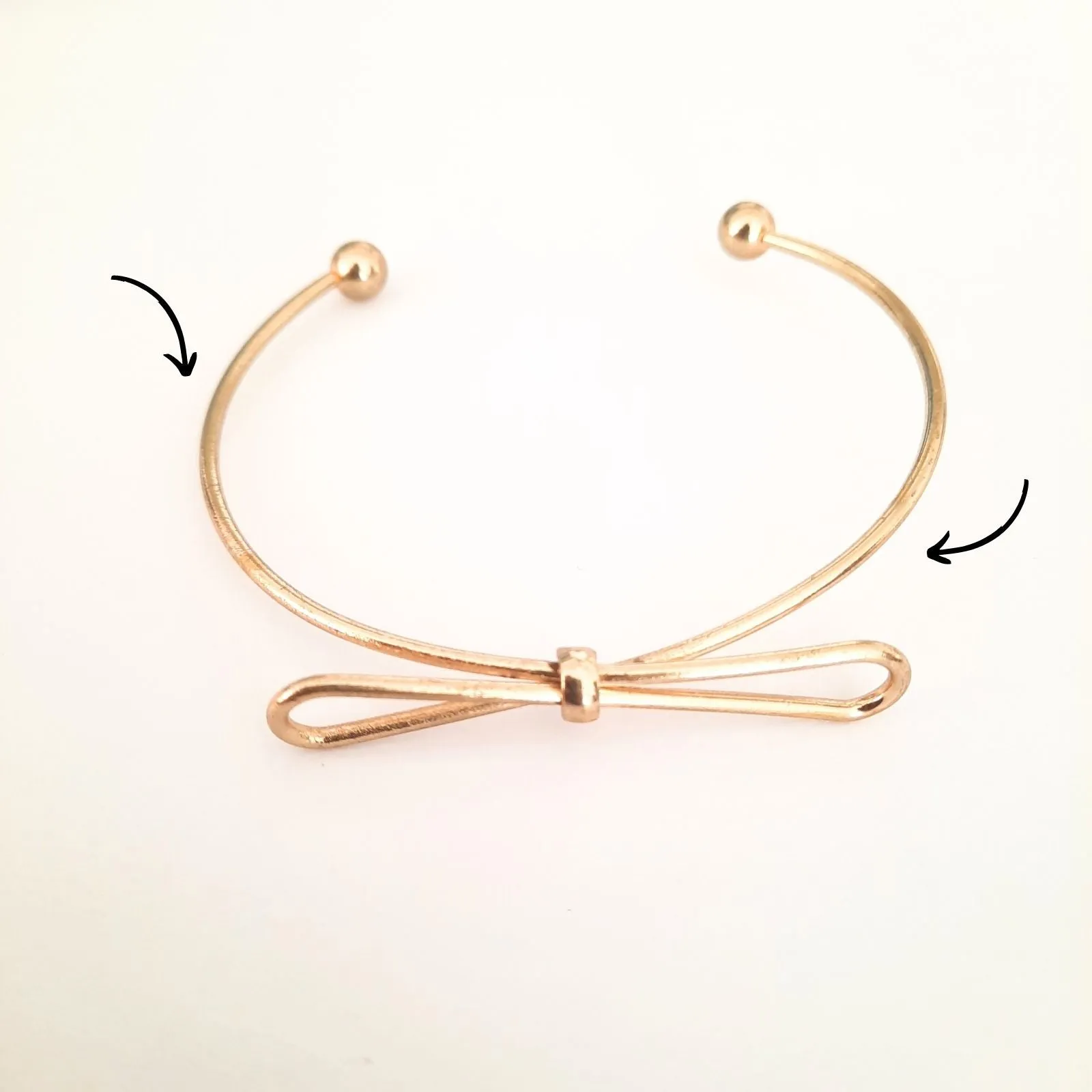 Elegant Bow Open Cuff Gold Bracelet - Sample