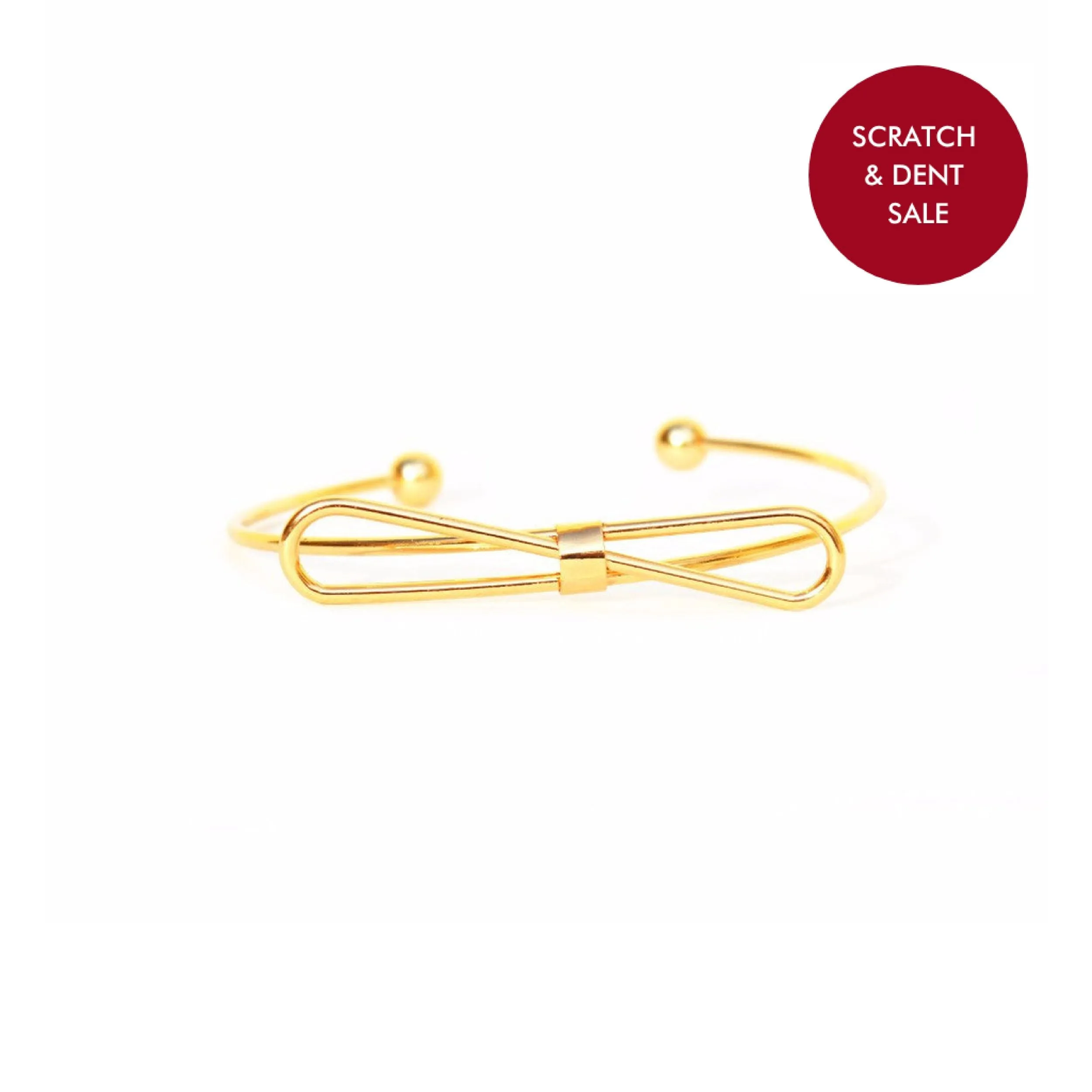 Elegant Bow Open Cuff Gold Bracelet - Sample