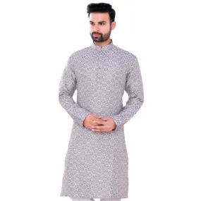 Elegant Cotton Kurta Pajama Set - White