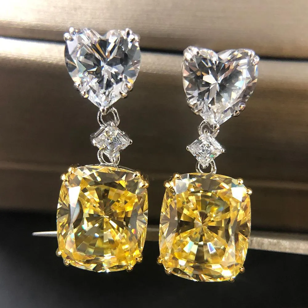 Elegant Cushion Cut Drop Earrings