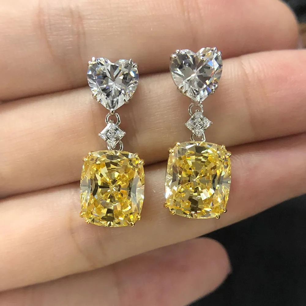 Elegant Cushion Cut Drop Earrings