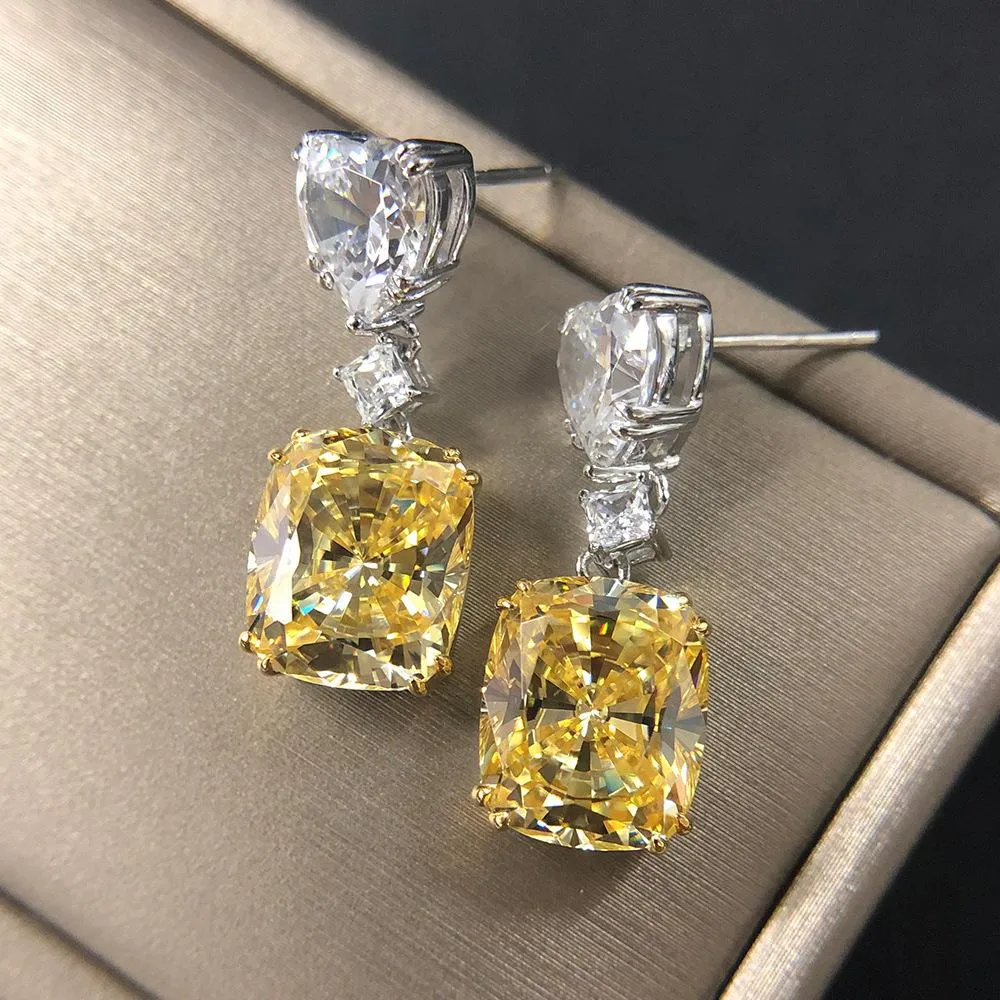 Elegant Cushion Cut Drop Earrings