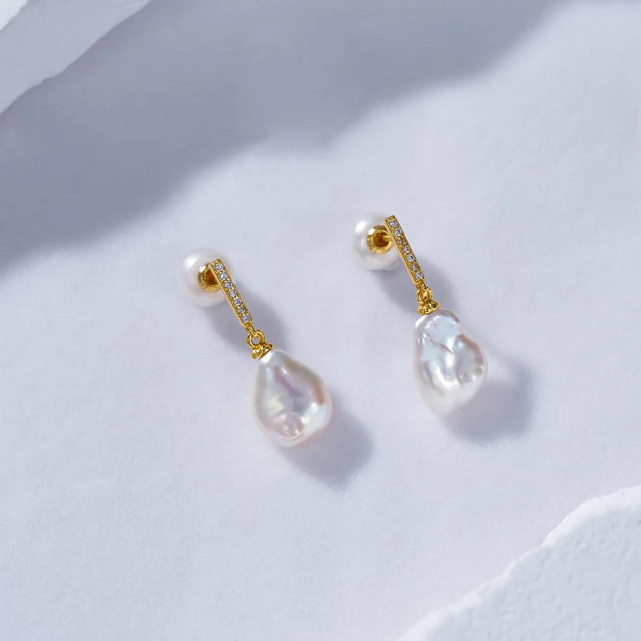 Elegant Keshi Freshwater Pearl Earrings WE00598