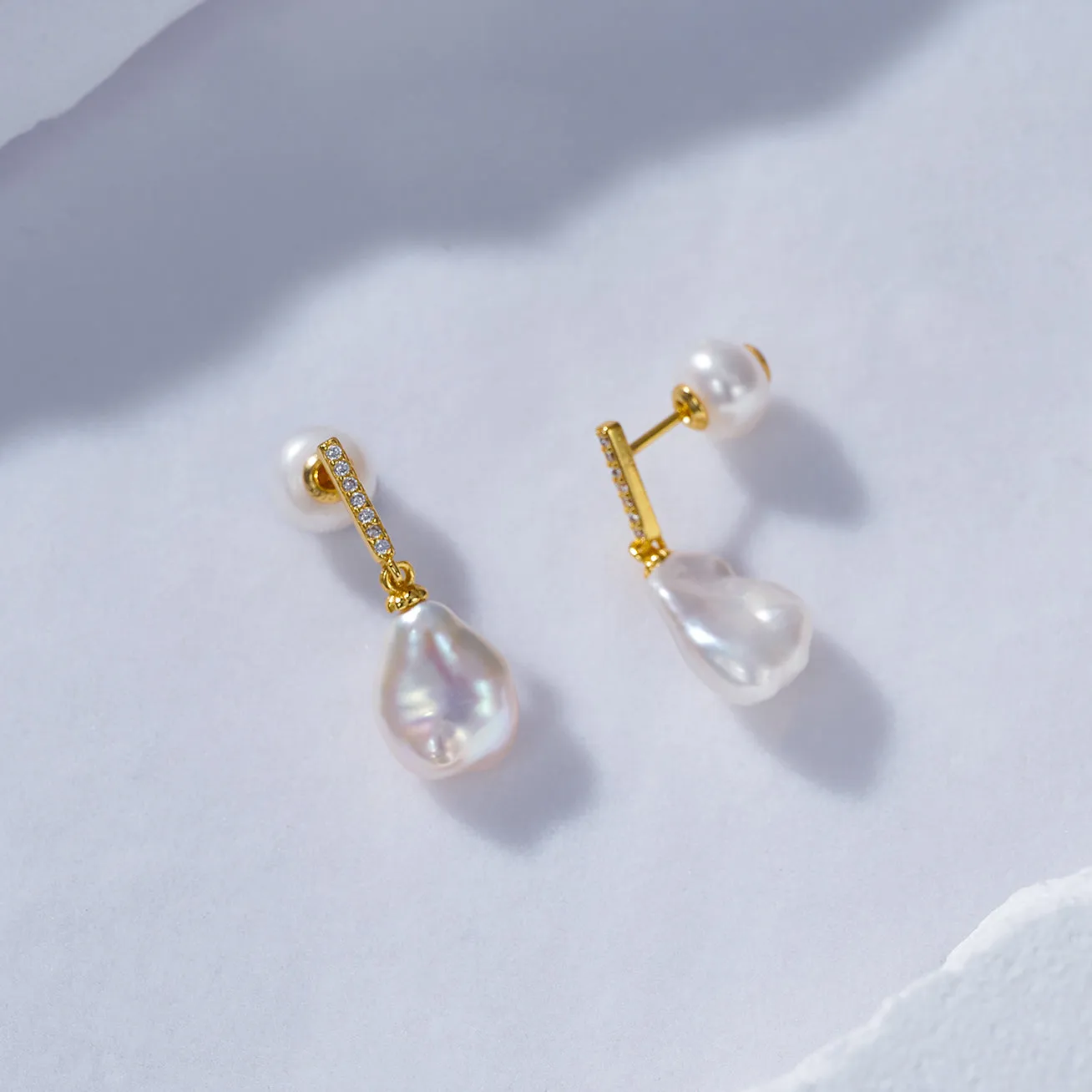 Elegant Keshi Freshwater Pearl Earrings WE00598