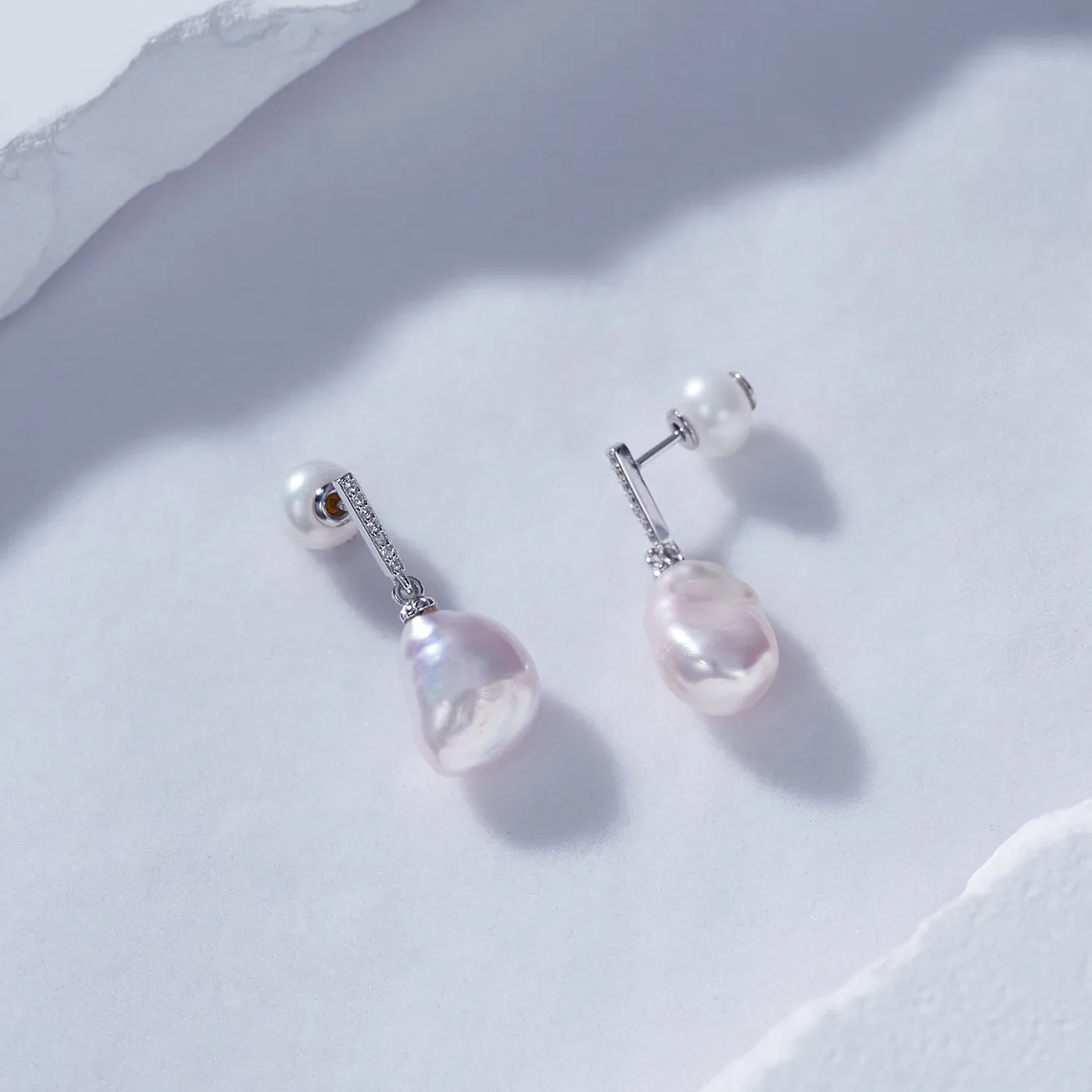 Elegant Keshi Freshwater Pearl Earrings WE00599