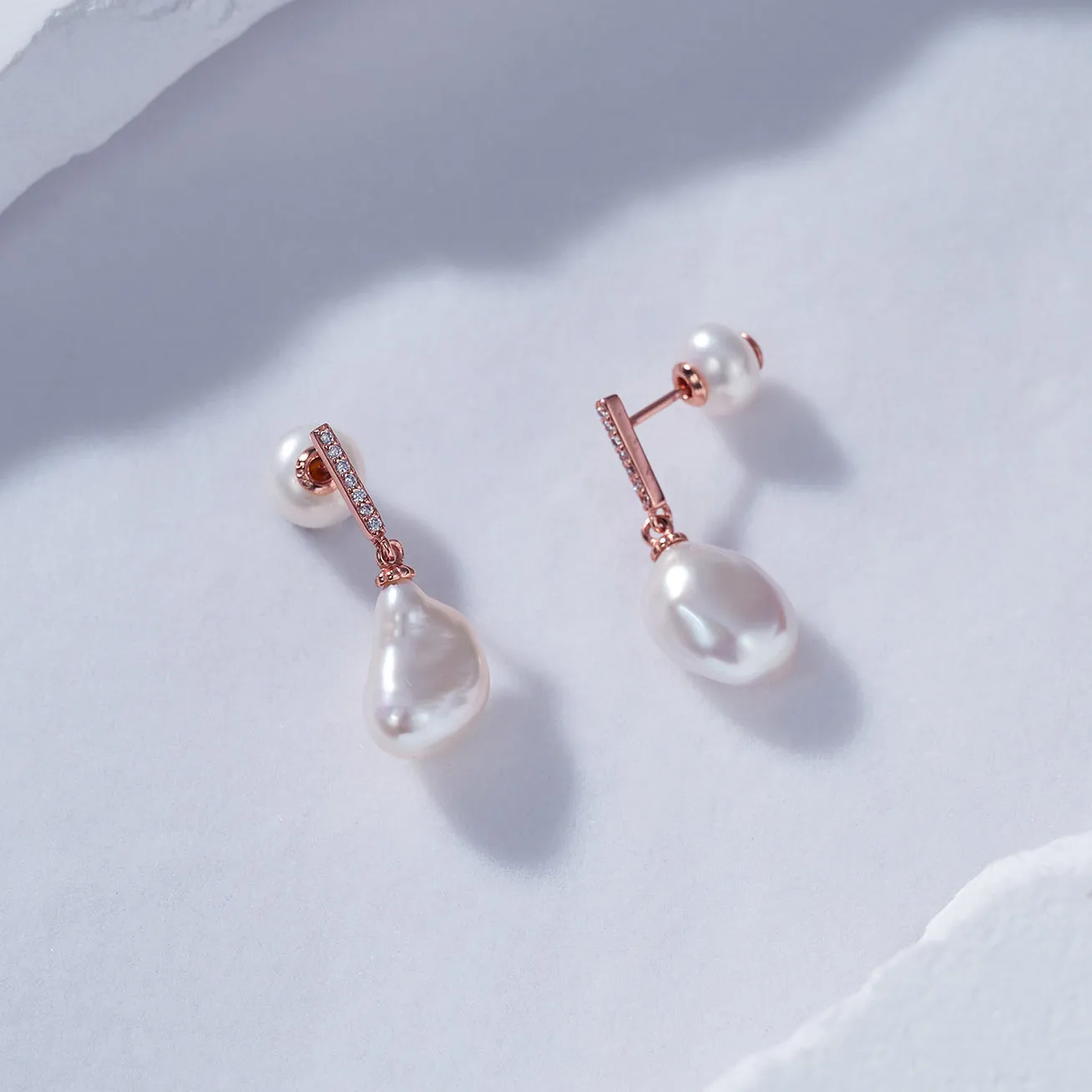 Elegant Keshi Freshwater Pearl Earrings WE00600