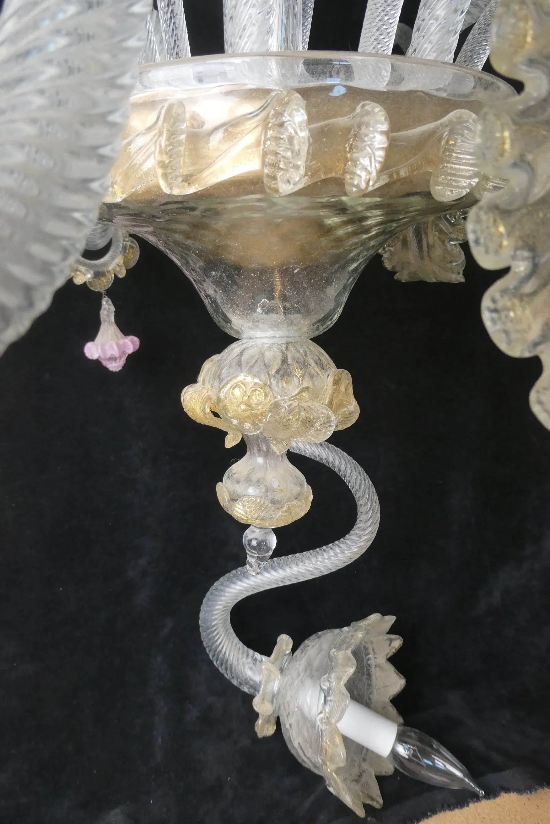 Elegant Murano Glass Chandelier - Needs some repairs