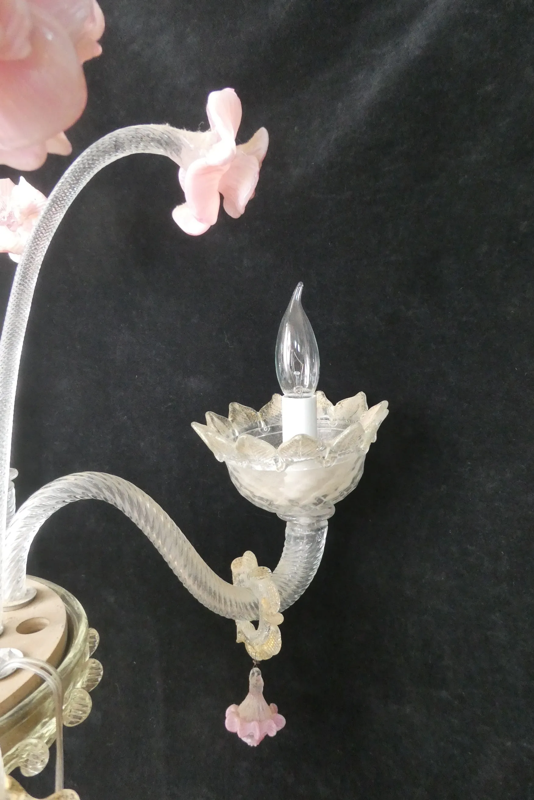 Elegant Murano Glass Chandelier - Needs some repairs