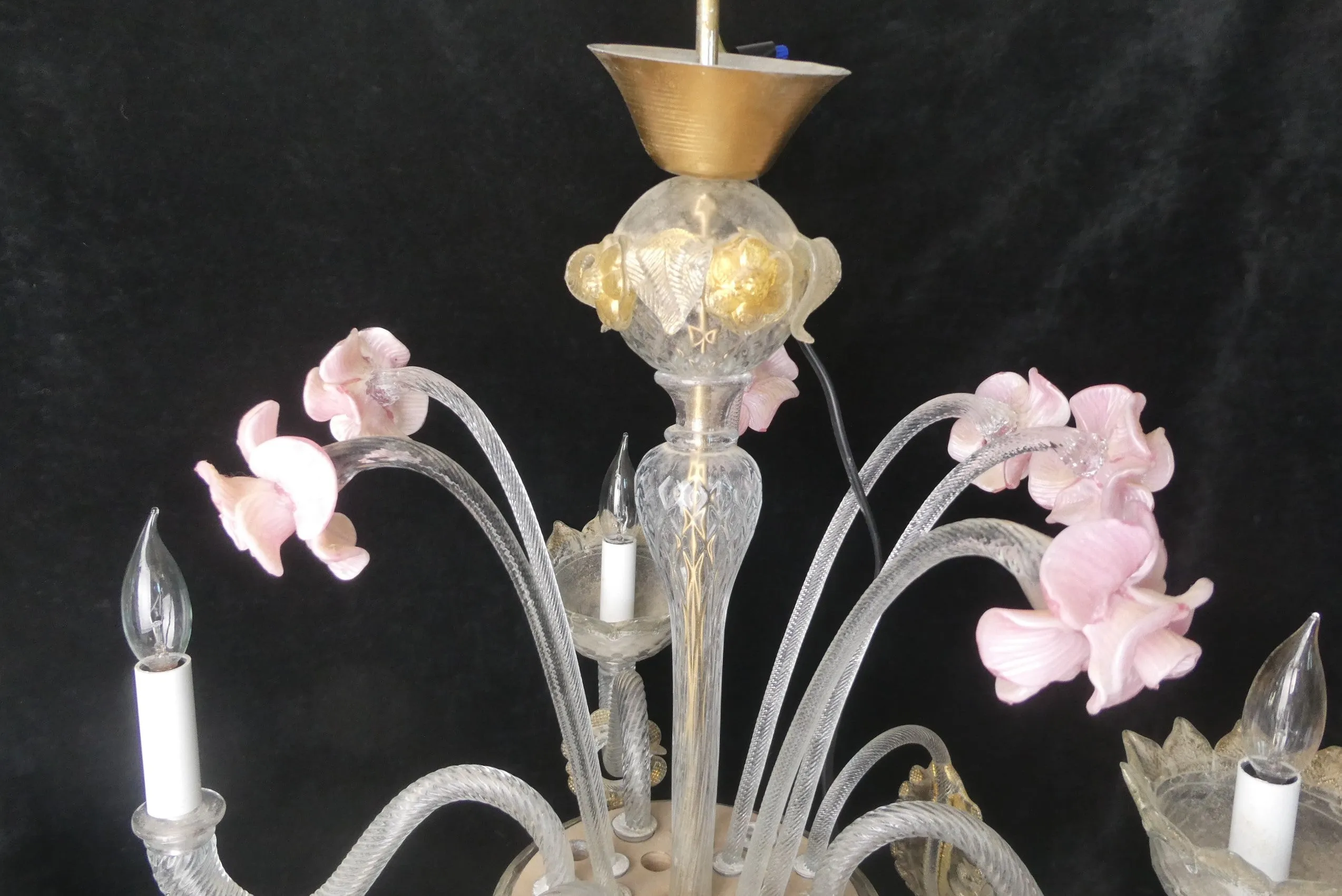 Elegant Murano Glass Chandelier - Needs some repairs