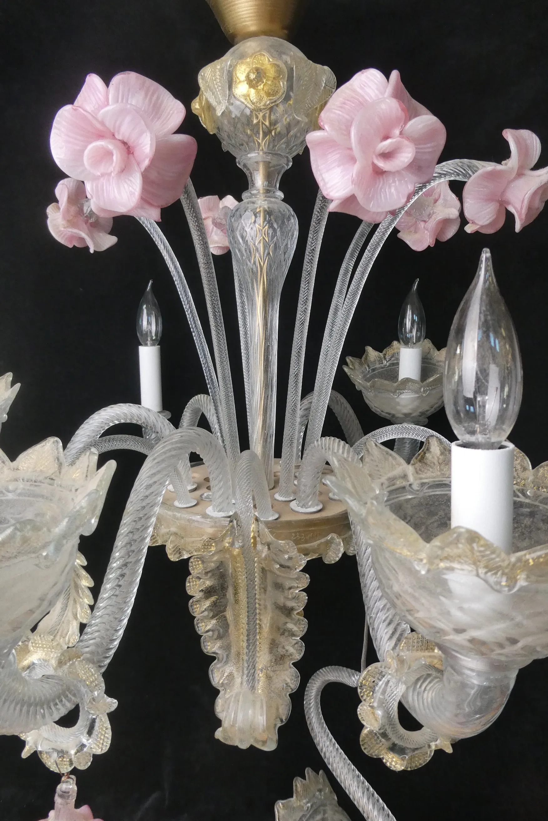 Elegant Murano Glass Chandelier - Needs some repairs