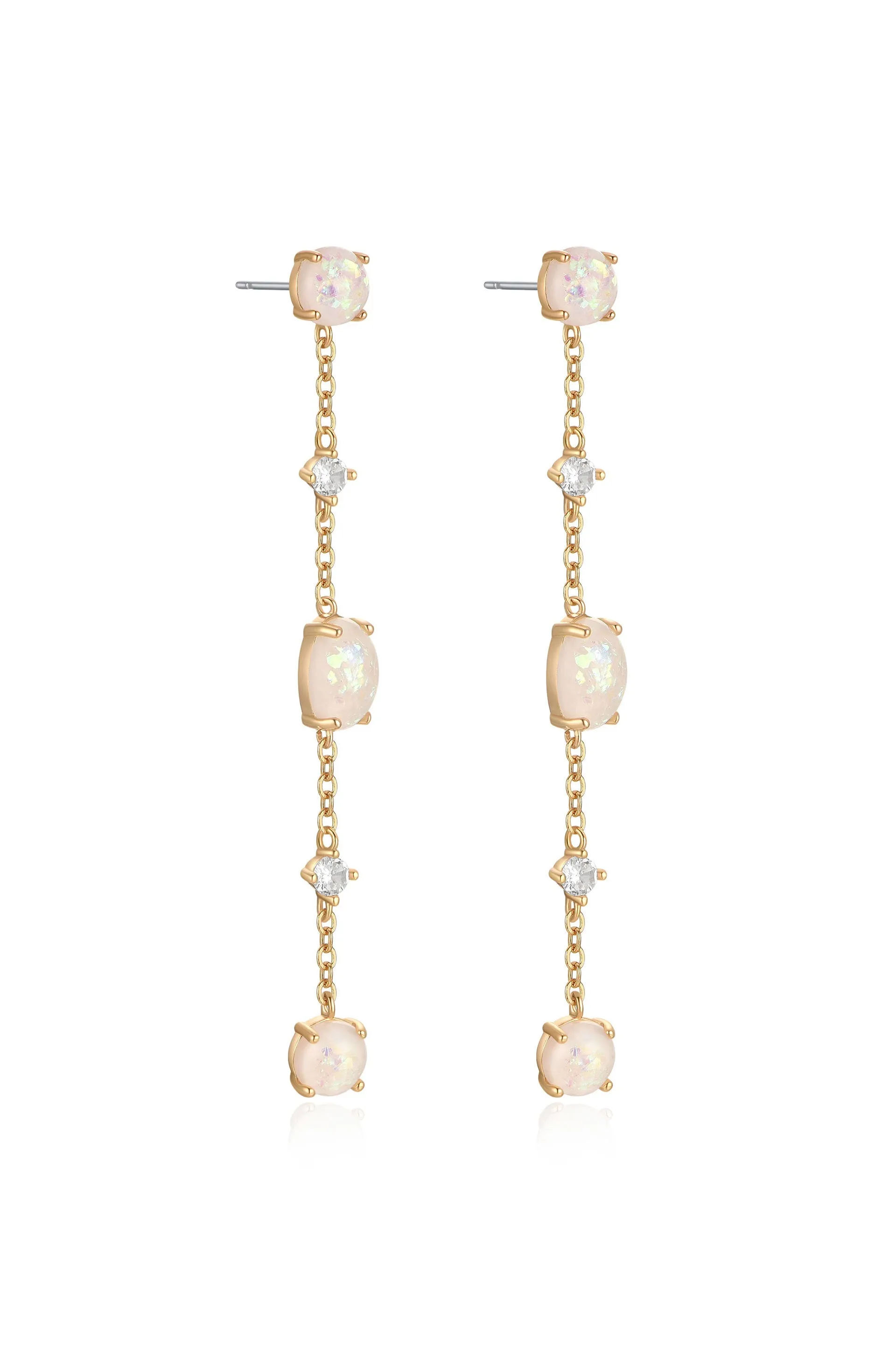 Elegant Opal Sway Dangle Earrings