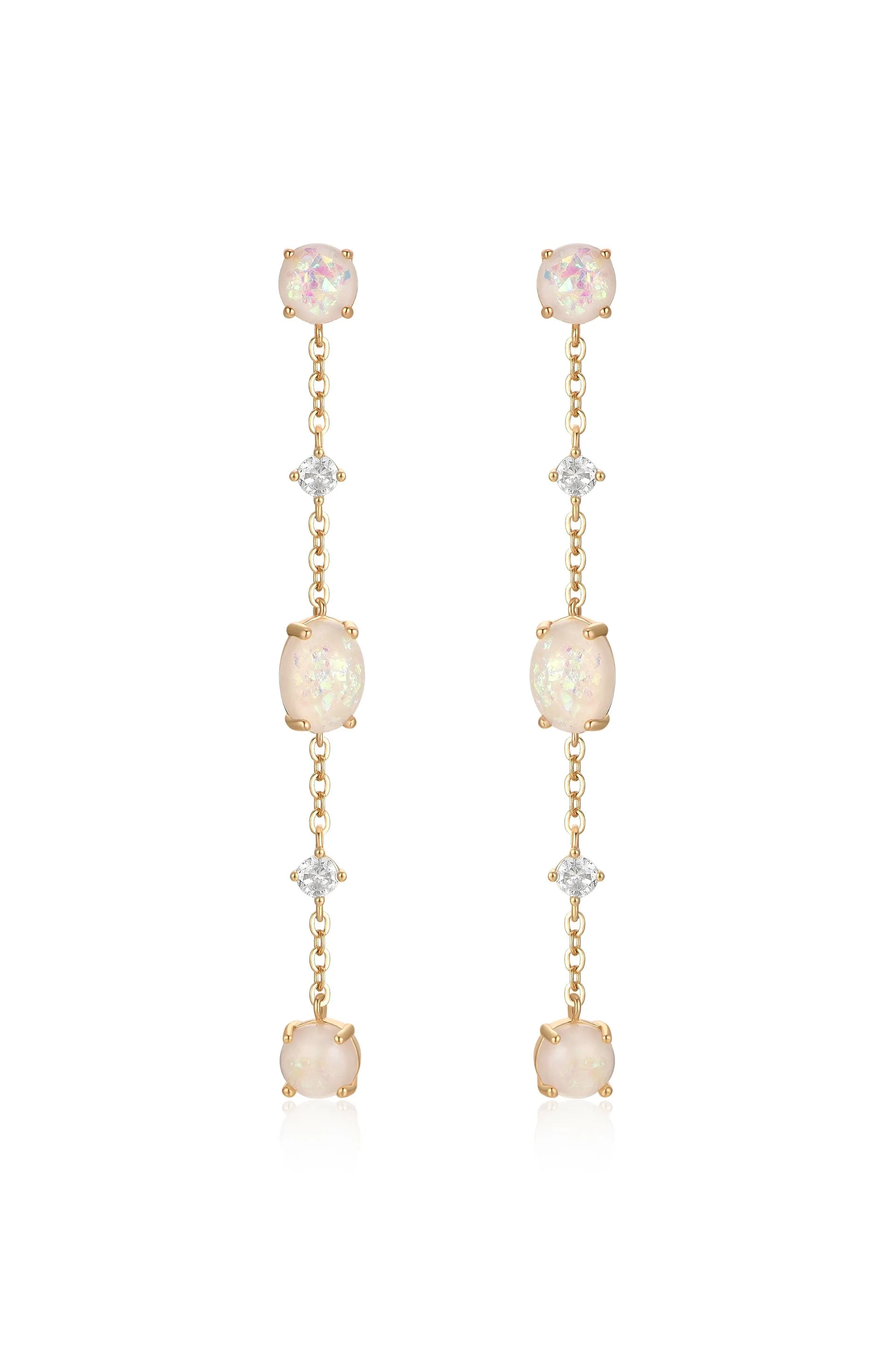 Elegant Opal Sway Dangle Earrings