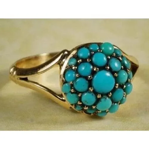 Elegant Unique Natural Turquoise Ring Size