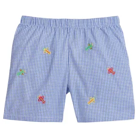 Embroidered Basic Short - Airplanes