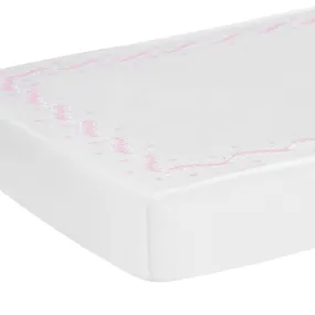 Embroidered Crib Sheet - Blush