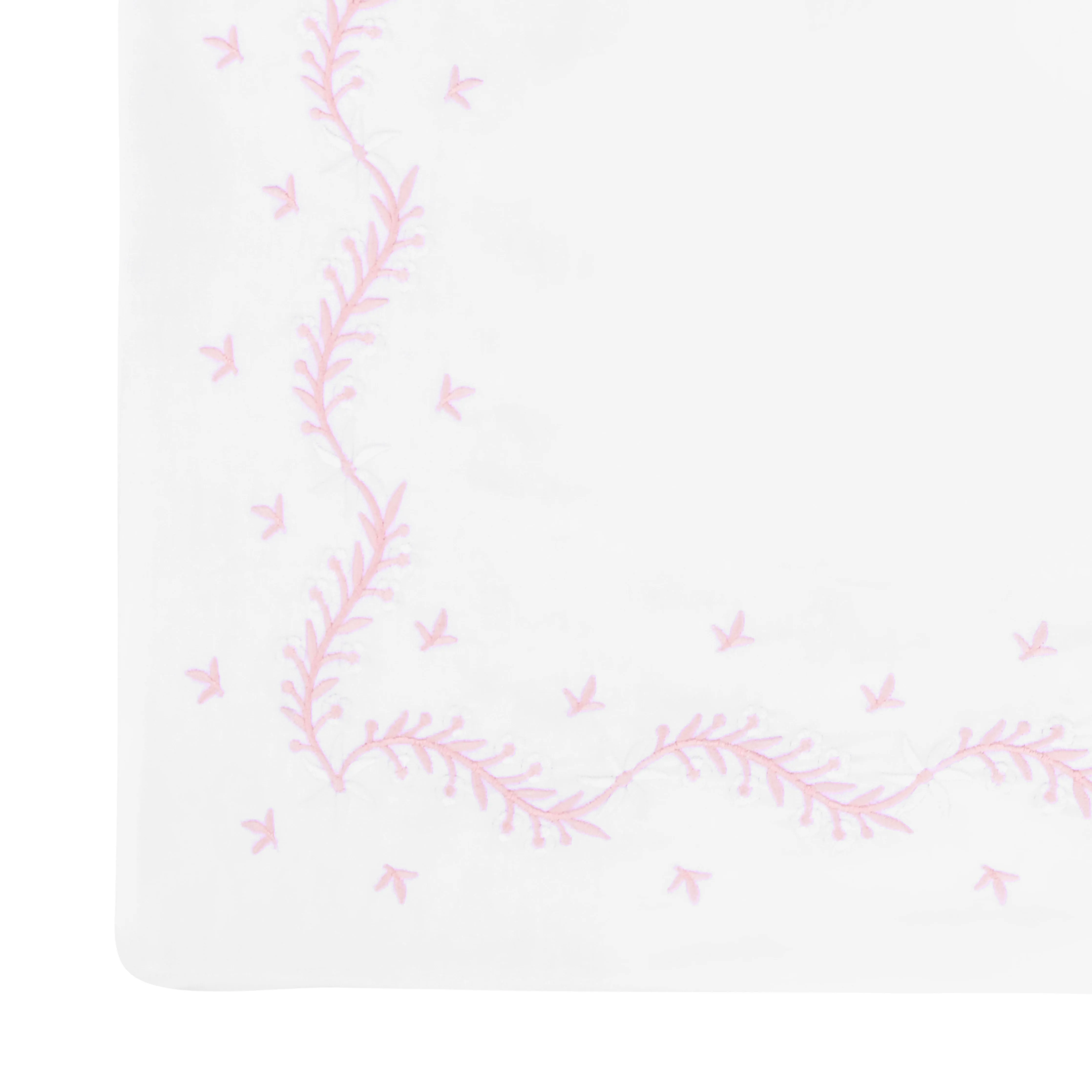 Embroidered Crib Sheet - Blush