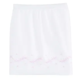 Embroidered Crib Skirt - Blush