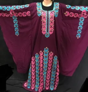 Embroidered Khaleegy Thobe-Maroon